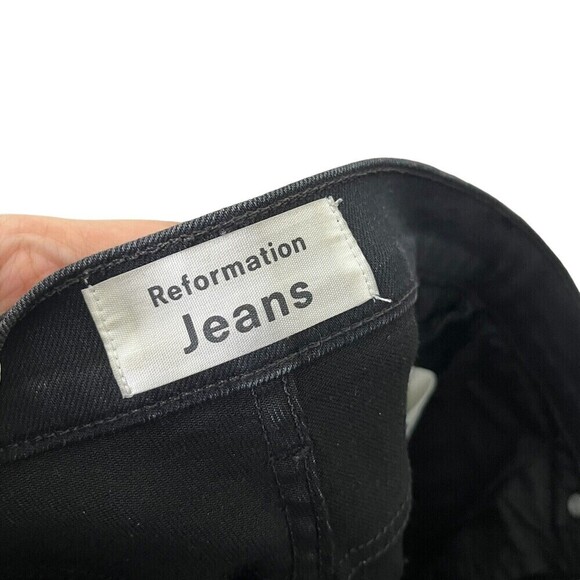 Reformation High & Skinny Jeans Women’s Size 25 Black Distressed Ankle Fit - Picture 11 of 13